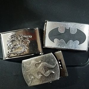 3 metal belt buckles